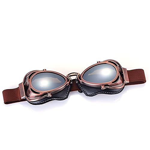 AYKANING Motocross Brille,Motorradbrille Motorrad-Helm-Gläser fliegender Brille Vintage Pilot Biker Eyewear Goggle(Color:Model 11) von AYKANING