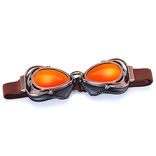 AYKANING Motocross Brille,Motorradbrille Motorrad-Helm-Gläser fliegender Brille Vintage Pilot Biker Eyewear Goggle(Color:Model 9) von AYKANING