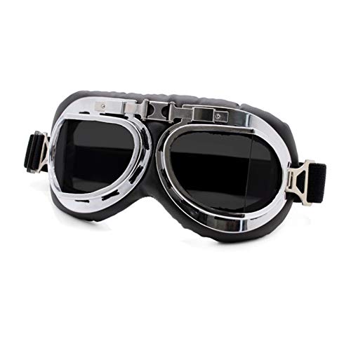AYKANING Motocross Brille,Motorradbrille Retro Motorradbrille Brille Vintage Moto Classic Goggles Pilot Bike Kupfer Helm (Color : Retro Goggles 1 SM) von AYKANING