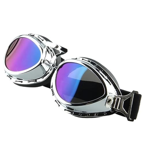AYKANING Motocross Brille,Motorradbrille Retro-Skibrille for Motorräder, klare Brille for ATV Dirt Bike, Reitsonnenbrille(Color:Reflex) von AYKANING