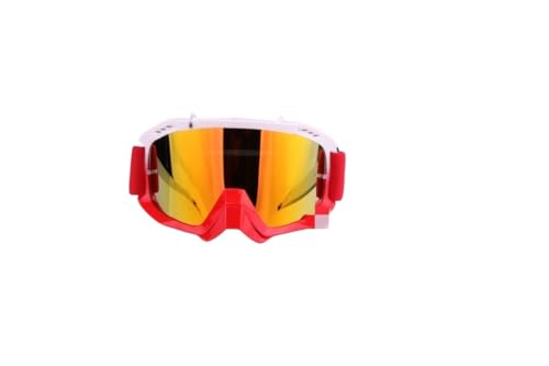 AYKANING Motocross Brille,Motorradbrille Schutzbrillen Offroad-Motorrad-Rennbrillen Mountainbike-Reithelmbrillen Outdoor-Brillen Winddichte Schutzbrillen(Color:White red) von AYKANING