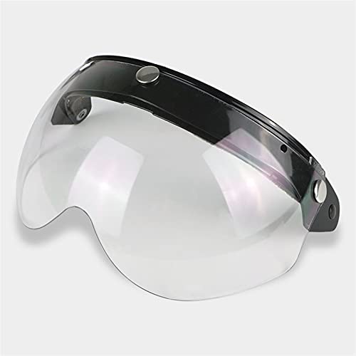 AYKANING Motocross Brille,Motorradbrille Universal 3-Snap-Motorrad-Helm-Visier-Objektiv-Flip-U-Shield-Objektiv für Torc-BEON 3-Tasten Helm Helm Halbgesicht Visierglas (Color : Transparent lens) von AYKANING