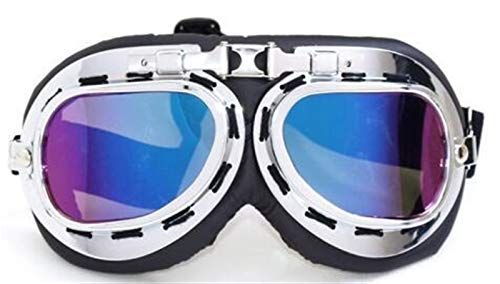 AYKANING Motocross Brille,Motorradbrille Vintage Anti-UV-Motorrad-Fahrrad-Roller-Pilot-Goggles-Helm-Gläser Motocross-Helm-Eyewear (Color : Color) von AYKANING