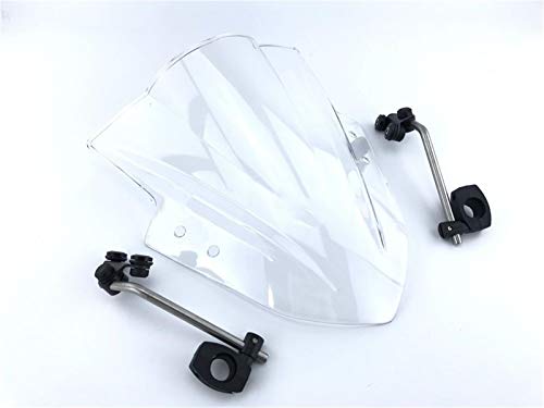 AYKANING Windschild Motorrad,Motorrad Windabweiser Motorrad-Windschutzscheiben-Windschutzscheibe mit einem einstellbaren Klammer-Windschirm(Color:Clear) von AYKANING