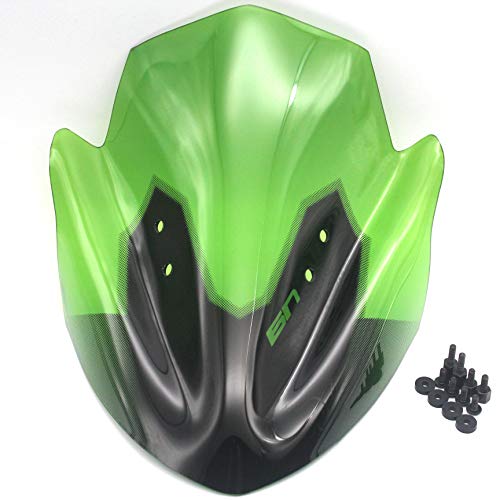 AYKANING Windschild Motorrad,Motorrad Windabweiser Motorradzubehör Windschutzscheibe Winddichte Windschutzscheiben-Deflektoren viso(Color:Green) von AYKANING