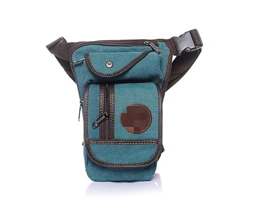 Beintasche Motorrad,Beintasche Canvas/Nylon Herren Taille Taille Bein Sling Bag Motorrad Umhängetasche Crossbody Rider Straps Butt Männer Hüfte Geldbörse Tasche Oberschenkel Hosentasche(Light Blue) von AYKANING