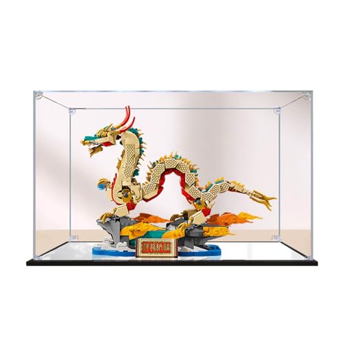 Acryl Vitrine Durchsichtige Schaukasten Staubdichte Display Box Kompatibel Mit Le-go 80112 Chinesisches Drachenmodell Modelle (Nur Vitrine) 40×20×30CM C,2MM von AYKLFNW