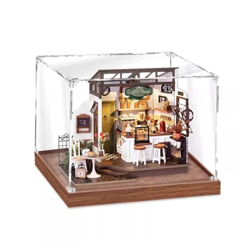 Acryl Vitrine Kompatibel Mit Le - Go DIY-Hütte für EIN Café Baustein Modell,30×20×25cm Staubgeschützte Aufbewahrung Vitrine (Nur Display Case) 2MM von AYKLFNW