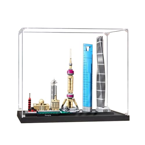 Acryl Vitrine Kompatibel Mit Le-go 21039 Skyline von Shanghai,Staubdichte Vitrine Transparente Schaukasten Aufbewahrungsbox für Modelle (Nur Vitrine) B,2MM von AYKLFNW