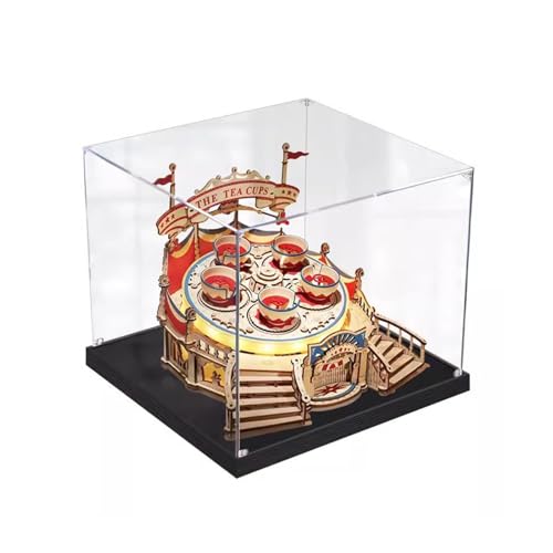 Acryl Vitrine Schaukasten Display Dustproof Case Transparent Vitrine Kompatibel Für Spielplatz-Märchen-Drehbecher Modell (Modell Set Nicht enthalten) 25×25×20cm C,3MM von AYKLFNW