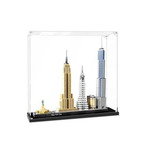 Acryl Vitrine Schaukasten Kompatibel Für Le-go 21028 Architekturserie Street View New York Building Modell,Staubdichte Showcase Display Case (Nicht Enthalten Modellbausatz) 2MM von AYKLFNW