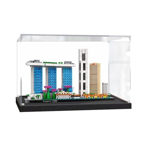 Acryl Vitrine Schaukasten Kompatibel Für Le-go 21057 Singapur-Architekturserie Modellbausatz Display Dustproof Case (Display Case Only) (35x15x20 cm) B,2MM von AYKLFNW