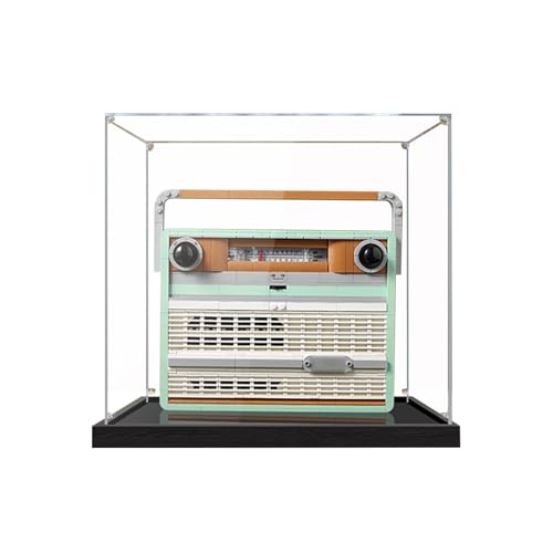 Acryl Vitrine Schaukasten für Actionfiguren,Acryl-Schaukasten Staubdichte Aufbewahrungsvitrine Kompatibel Mit Le-go 10334 Retro-Radiomodell (25×15×25cm) D,3MM von AYKLFNW