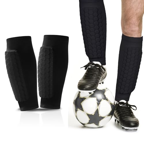 AYNKH 1 Paar Schwarz Schienbeinschoner Ärmel mit Wabenform Schwamm Pad Schienbeinschutz Schienbeinschoner für Teenager Erwachsene für Outdoor Intense Sport Anfänger AYNKH 1 Paar Schwarz Schienbeinschoner Ärmel mit Wabenform Schwamm Pad Schienbeinschutz Schienbeinschoner für Teenager Erwachsene für Outdoor Intense Sport Anfänger von AYNKH