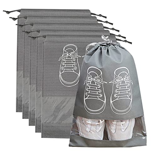 AYNKH 5 Stück große Schuh-Aufbewahrungstaschen, staubdichte Kordelzug-Schuhbeutel mit transparentem Schlitz, tragbare, wasserdichte Verpackungs-Organizer für den täglichen Gebrauch und auf Reisen AYNKH 5 Stück große Schuh-Aufbewahrungstaschen, staubdichte Kordelzug-Schuhbeutel mit transparentem Schlitz, tragbare, wasserdichte Verpackungs-Organizer für den täglichen Gebrauch und auf Reisen von AYNKH
