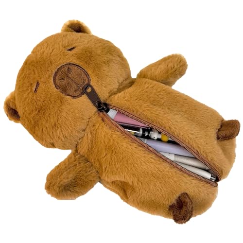 AYNKH Capybara 3D Tasche aus weichem Plüsch für Schreibwaren, Kosmetik, Toilettenartikel, Aufbewahrung, niedliches und praktisches Design, ideal für Reisen im Büro, Schule, braun, taschenaufhänger AYNKH Capybara 3D Tasche aus weichem Plüsch für Schreibwaren, Kosmetik, Toilettenartikel, Aufbewahrung, niedliches und praktisches Design, ideal für Reisen im Büro, Schule, braun, taschenaufhänger von AYNKH