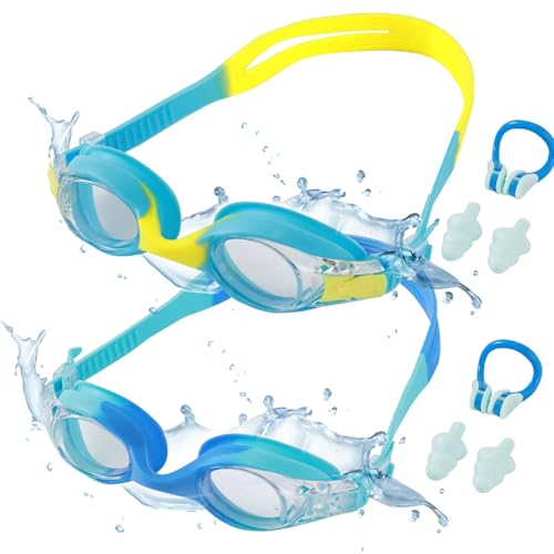 AYNKH Kinder-Schwimmbrille, Anti-Beschlag, auslaufsicher, Kinder-Schwimmbrille, Kinder-Schwimmausrüstung, Jugend-Schwimmbrille, Schwimmbrille 6–14, Geburtstag, Kindertag, Ostergeschenk, 2 Stück AYNKH Kinder-Schwimmbrille, Anti-Beschlag, auslaufsicher, Kinder-Schwimmbrille, Kinder-Schwimmausrüstung, Jugend-Schwimmbrille, Schwimmbrille 6–14, Geburtstag, Kindertag, Ostergeschenk, 2 Stück von AYNKH