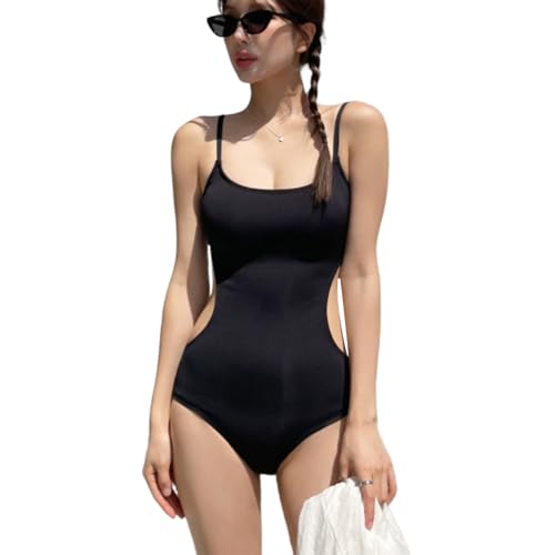 AYPOHU Damen Badeanzug Rückenfrei Monokini Bademode Rückenfrei Badeanzug Mit Verstellbarem Schultergurt Bequeme Strandbekleidung von AYPOHU