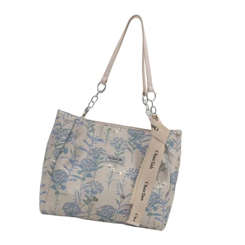 Elegante Stickerei Blumen Canvas Handtasche Geräumige Schultertasche Mit Tragegriff Oben Vielseitige Umhängetasche Für Verschiedene Anlässe von AYPOHU