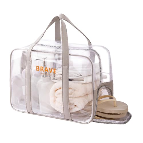 Fitness Schwimmtasche Reise Make Up Tasche Kosmetiktasche Transparente Kulturtasche Strandtasche Mit Trocken Und Nasstrennung von AYPOHU