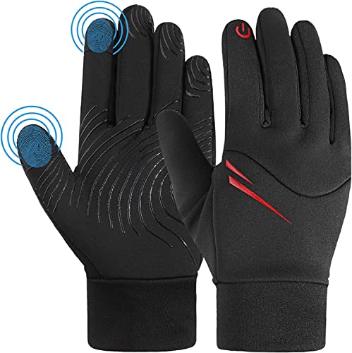 AYPOW Kinder Handschuhe Winter Fahrradhandschuhe,Thermo-Fleece Futter Anti-Rutsch Touchscreen Laufhandschuhe,Winddichte Wasserdicht Outdoor Sport handschuhe,Jungen Mädchen Laufen Reiten,4-12 jahre（L） von AYPOW