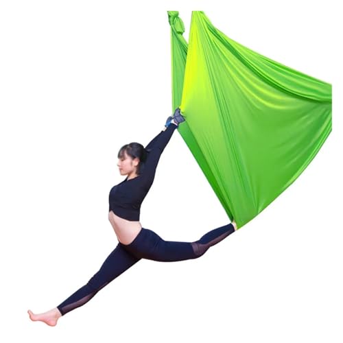 AYWTIUN Aerial yogatuch 5M Bunte Klapp Seide Hängematten Anti Schwerkraft Yoga Inversion Übungen Schaukel Set Yoga Aerial Yoga Hängematte(Green) von AYWTIUN