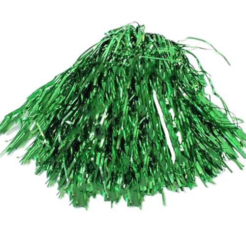 AYWTIUN Cheerleader Pompons 26cm Metallic Pom Poms Cheerleader Cheerleading Dance Party Team Blume Ball Basketball Sport Cheerleading Pom Poms(Green) von AYWTIUN