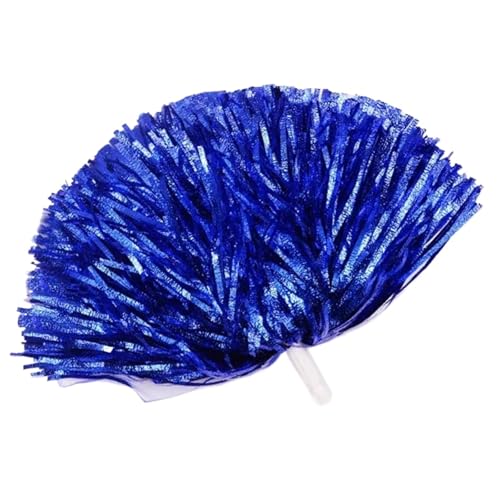 AYWTIUN Cheerleader Pompons 4Pcs Cheerleading Pom Poms for Erwachsene Metallic Streamer Pompoms Cheerleader Hand Blumen Tanzen Team Sport(Blue) von AYWTIUN