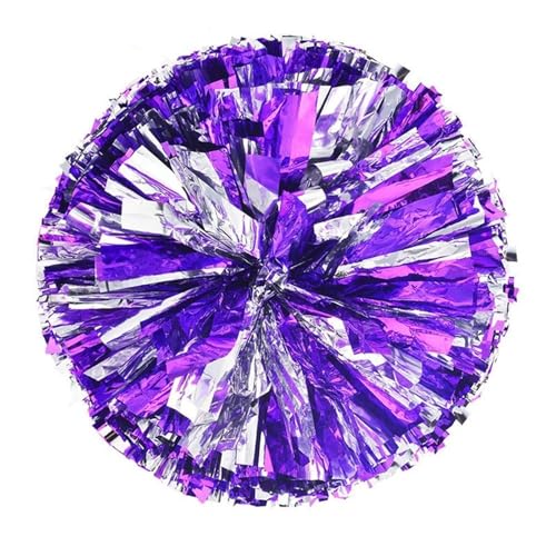 AYWTIUN Cheerleader Pompons Kostüm Doppellochgriff Ausgefallener Tanzparty-Dekorateur Cheerleading-Jubelball Cheerleader-Pom-Poms Club-Sportbedarf(Purple-Silver) von AYWTIUN