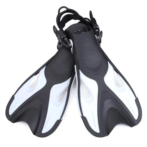 AYWTIUN Flossen Schnorchelflossen, verstellbare Schnalle, offene Ferse, rutschfeste Schwimmflossen, Ozean-/Strandschuhe, Wassersportausrüstung for Erwachsene(White,L/XL) von AYWTIUN