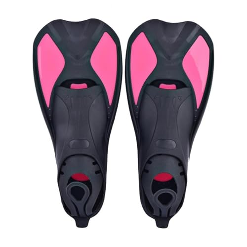 AYWTIUN Flossen Tauchflossen Schwimmtrainingsflossen Professionelle Schnorchelflossen Kurze Flossen Schwimmflossen for Aufbau der Beinkraft(Rose red Black,L) von AYWTIUN