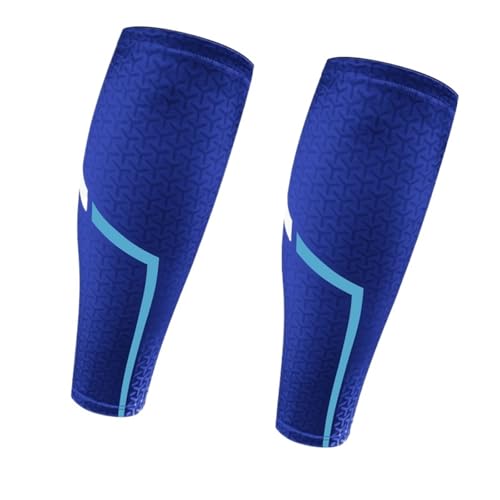 AYWTIUN Kompressionsstrümpfe 1 Paar Wadenkompressionsärmel, Schienbeinkantensyndrom, Beinlinge, Basketball, Fitnessstudio, Laufen, Fußball, Radfahren, atmungsaktive Sportausrüstungssocken(Blue,XL) von AYWTIUN