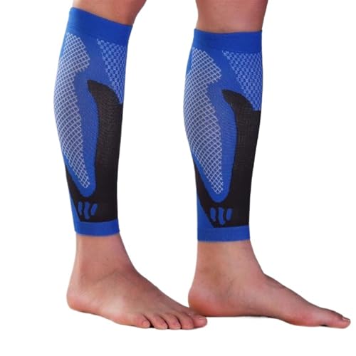 AYWTIUN Kompressionsstrümpfe 1 Paar Wadenkompressionsärmel for Männer und Frauen, fußlose Socken, Unterstützung for Laufen, Beinmanschette(Blue,M) von AYWTIUN