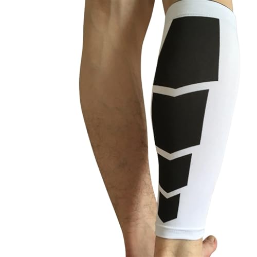 AYWTIUN Kompressionsstrümpfe 1Pcs Sport Kompression Kalb Ärmeln Bein Kompression Socke Shin Schienen Unterstützung(White,XL) von AYWTIUN