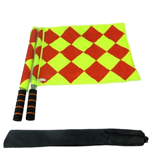 AYWTIUN Schiedsrichter Fahnen Fußball-Schiedsrichter-Flagge. Der Wettbewerb, Fair Play, Sportspiel, Fußball-Training, Linienrichter-Flaggen, Schiedsrichter-Ausrüstung(Small Grid-2 Pcs) von AYWTIUN