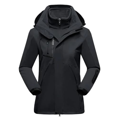 AYWTIUN Skianzug Damen Winter Ski Anzug Frauen Warme Wind wasserdichte Ski Jacke Ski Hosen Weibliche Outdoor Sport Schnee Mantel Hosen Snowboard Tragen(1pc Black Jacket,2XL(55-60kg)) von AYWTIUN