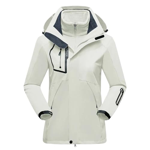 AYWTIUN Skianzug Damen Winter Ski Anzug Frauen Warme Wind wasserdichte Ski Jacke Ski Hosen Weibliche Outdoor Sport Schnee Mantel Hosen Snowboard Tragen(1pc Lvory Jacket,3XL(60-70kg)) von AYWTIUN