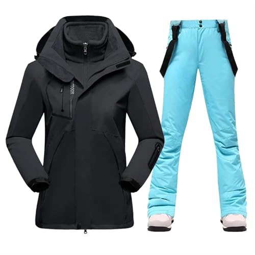 AYWTIUN Skianzug Damen Winter Ski Anzug Frauen Warme Wind wasserdichte Ski Jacke Ski Hosen Weibliche Outdoor Sport Schnee Mantel Hosen Snowboard Tragen(1set(Jacket Pants) 10,L(45-50kg)) von AYWTIUN