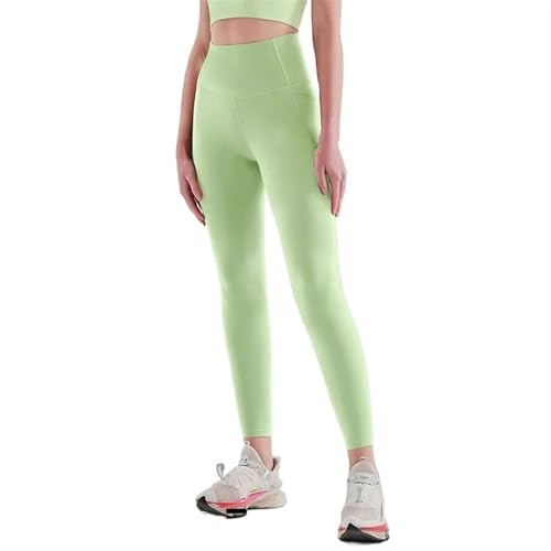 AYWTIUN Yoga leggings Damen Damen Leggings Yogahose Push-Up Fitnesshose Weiche Hohe Taille Seitentasche Nahtlose Hip Lift Elastische Legging Lässige Jogginghose(Light Green,M/6) von AYWTIUN