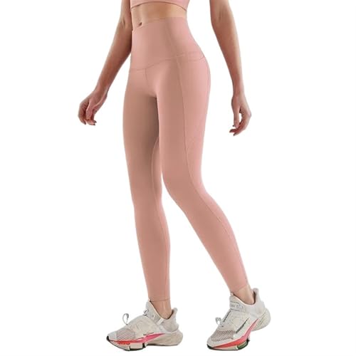 AYWTIUN Yoga leggings Damen Damen Leggings Yogahose Push-Up Fitnesshose Weiche Hohe Taille Seitentasche Nahtlose Hip Lift Elastische Legging Lässige Jogginghose(Pink,S/4) von AYWTIUN