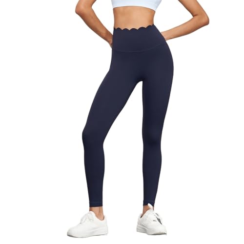 AYWTIUN Yoga leggings Damen Yogahosen Damen Nahtlose Workout Laufleggings Hohe Taille Butt Gym Leggings Outdoor Fitness Strumpfhosen(Dark blue,4 S (40kg-50kg)) von AYWTIUN
