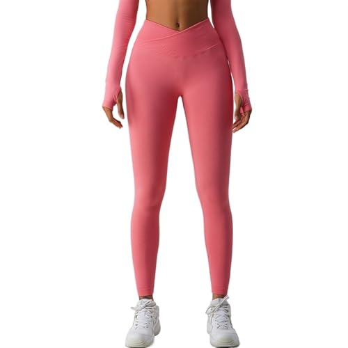 AYWTIUN Yoga leggings Damen Yogahosen Leggings for Fitness Damen Po Sport Hohe Taille Legging Push Up Lauf Workout Strumpfhosen Gym Kleidung Legging(Pink,XL) von AYWTIUN