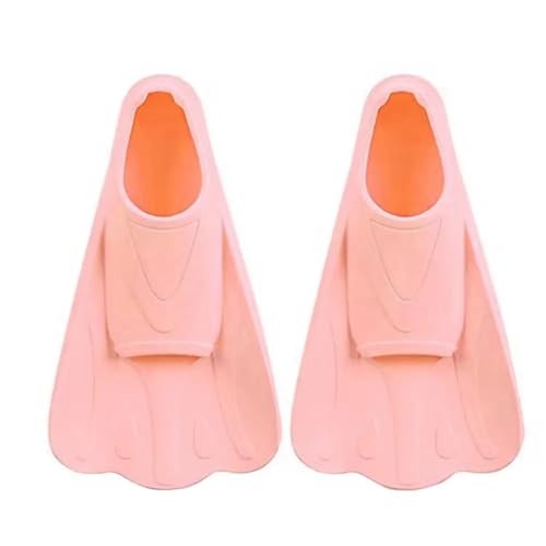 Flossen 1 Paar Schwimmflossen, bequem, rutschfest, professionelles Training, Kurze Schwimmtrainingsflossen aus Silikon, Wassersport(Pink,2XS) von AYWTIUN