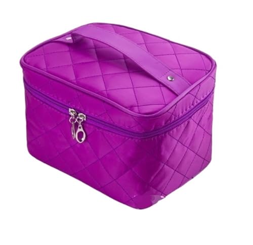 Kosmetiktasche Make-up-Tasche, Kosmetikbox, weiblich, gesteppt, professionelle Kosmetiktasche for Damen, große Kapazität, Aufbewahrungshandtasche, Reise-Toilettenartikel(Color:Big Purple) von AYWTIUN