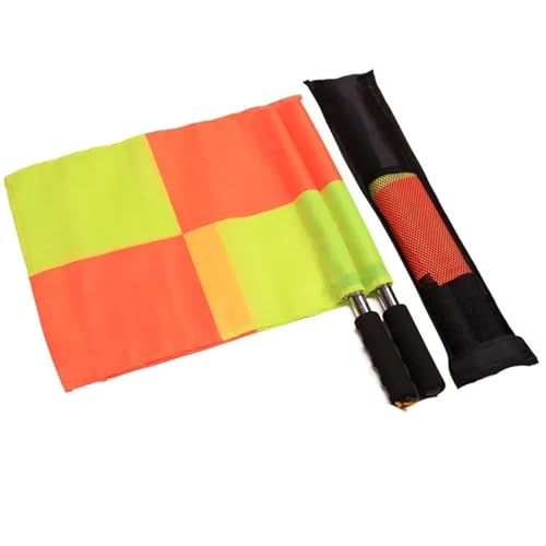 Schiedsrichter fahnen 2PCS Schiedsrichterfahnen Fußball Rugby Training Spiel Schiedsrichter Flagge Sportspiel Linienrichter Flagge mit Aufbewahrungstasche Fußballtraining Schiedsrichterflagge(Large gr von AYWTIUN