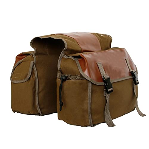 AYXAMO Fahrradtasche，Fahrradtaschen FüR GepäCkträGer Retro Canvas Satteltaschen für Fahrrad Vintage Fahrrad Rücksitztasche Große Kapazität Bike Box wasserdichte Motorrad Touring Tasche(Brown) von AYXAMO