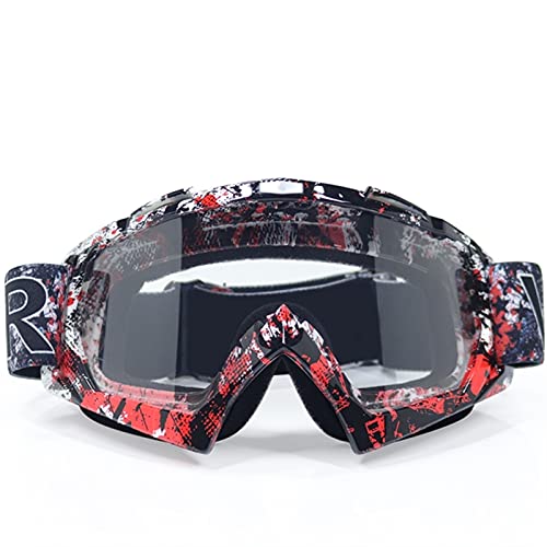 AYXAMO Motorradbrille，Motorradbrille Herren Goggle UV-Schutzstreifen-Motorrad-Gläser Motocross-Goggles-Ski-Cross Country-Flexibles Dirt-Bike-Brillen(E2) von AYXAMO