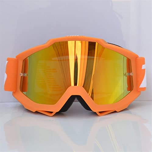 AYXAMO Motorradbrille，Motorradbrille Herren Motocross Goggles MTB Gläser Off Road Dirt Bike Motorrad Helme Goggles Ski Sport Gläser Mountainbikebrillen(Orange) von AYXAMO