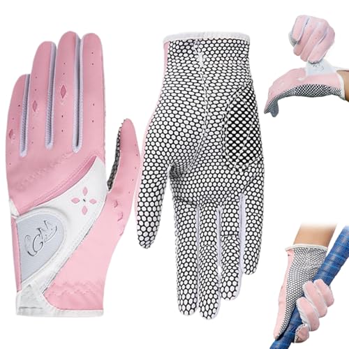 Golfhandschuhe Frauen, 1Pair Anti-Rutsch-Kee-Resistenten Golfhandschuh, komfortable und atmungsaktive Golfhandschuhe, verstellbare Sporthandschuhe im Freien für Männer und Frauen, Größe21 Golfhandsch von AZIDWERYQ