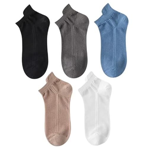 Socken für Männer 5 Paar atmungsaktive Mesh Socken Schweiß-absorbent-Deodoranz Socken Elastische Polyestersocken durchschnittliche Größe 5 Farbsocken für tägliche Verschleiß, heiße Tage Polyester Soc von AZIDWERYQ